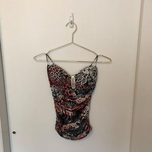 Animal Print Strapless Top